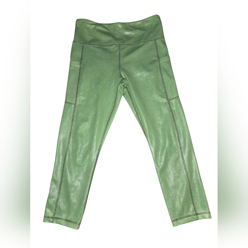 Active USA Metallic Green Leggings